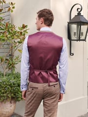 Neutral Wool Blend Check Suit Waistcoat - Image 2 of 8