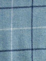Blue Slim Wool Blend Check Suit Jacket - Image 8 of 8