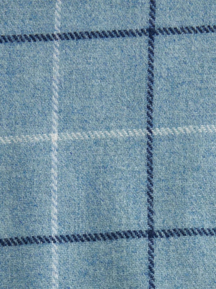 Blue Slim Wool Blend Check Suit Jacket - Image 8 of 8