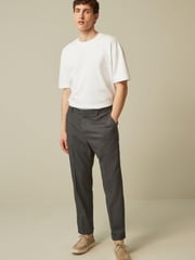 Navy Blue Relaxed Fit Donegal Suit: Trousers - Image 3 of 11