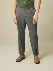 Grey Relaxed Fit Donegal Suit: Trousers - Image 1 of 8