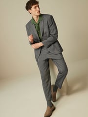 Grey Relaxed Fit Donegal Suit: Trousers - Image 2 of 8