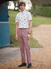 Pink Tailored Fit Check Suit: Trousers - Image 2 of 9