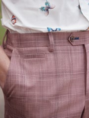 Pink Tailored Fit Check Suit: Trousers - Image 5 of 9