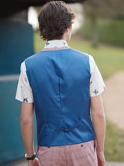 Pink Check Suit Waistcoat - Image 2 of 6