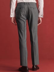 Grey Wool Blend Check Suit: Trouser - Image 3 of 9