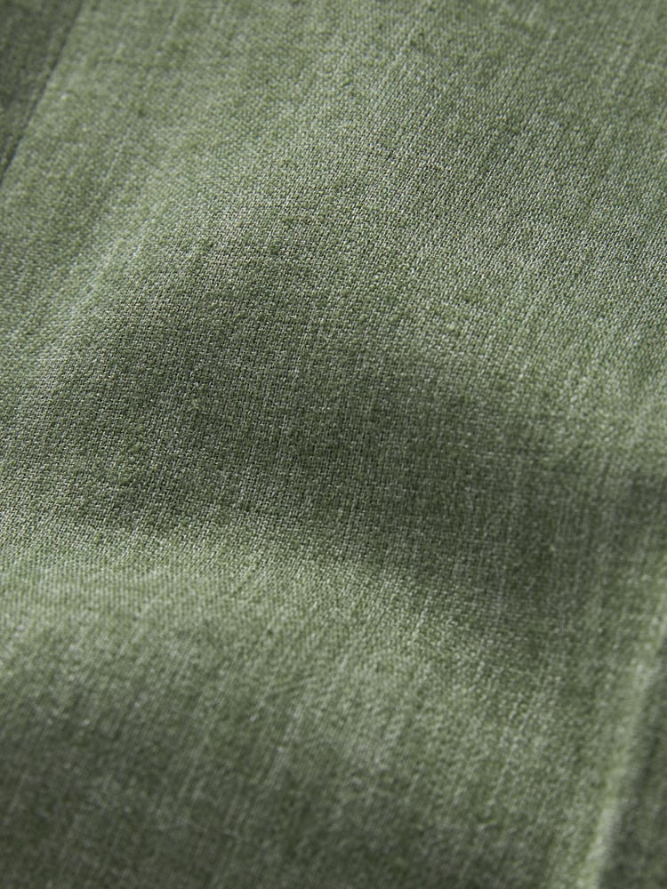 Green Tailored Fit Linen Blend Suit: Trousers - Image 9 of 9