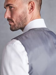 Grey Signature British Fabric Textured Suit Waistcoat - Image 4 of 9