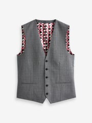 Grey Signature British Fabric Textured Suit Waistcoat - Image 6 of 9