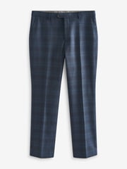 Bright Blue Tailored Signature Marzotto Italian Fabric Check Suit Trousers - Image 5 of 8