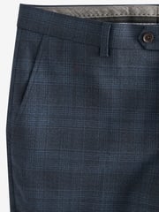 Bright Blue Tailored Signature Marzotto Italian Fabric Check Suit Trousers - Image 6 of 8