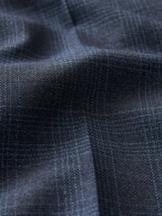 Bright Blue Tailored Signature Marzotto Italian Fabric Check Suit Trousers - Image 7 of 8