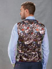 Bright Blue Tailored Signature Marzotto Italian Fabric Check Suit Waistcoat - Image 4 of 11