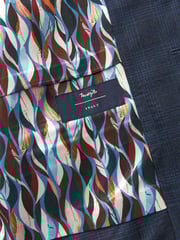 Bright Blue Tailored Signature Marzotto Italian Fabric Check Suit Waistcoat - Image 8 of 11