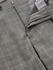 Light Grey Tailored Signature Empire Mills British Fabric Check Suit Trousers - Image 10 of 11