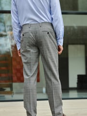 Light Grey Tailored Signature Empire Mills British Fabric Check Suit Trousers - Image 2 of 11
