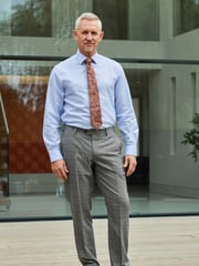Light Grey Tailored Signature Empire Mills British Fabric Check Suit Trousers - Image 3 of 11