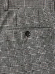 Light Grey Tailored Signature Empire Mills British Fabric Check Suit Trousers - Image 7 of 11