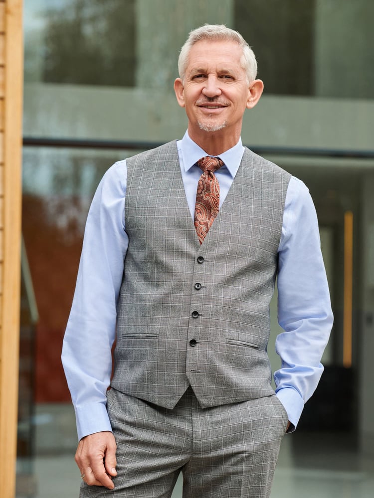 Light Grey Tailored Signature Empire Mills British Fabric Check Suit Waistcoat - Image 1 of 11 Light Grey Tailored Signature Empire Mills British Fabric Check Suit Waistcoat - Image 1 of 11