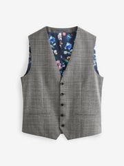 Light Grey Tailored Signature Empire Mills British Fabric Check Suit Waistcoat - Image 7 of 11
