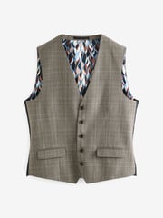 Neutral Signature British Fabric Check Regular Fit Suit Waistcoat - Image 5 of 11