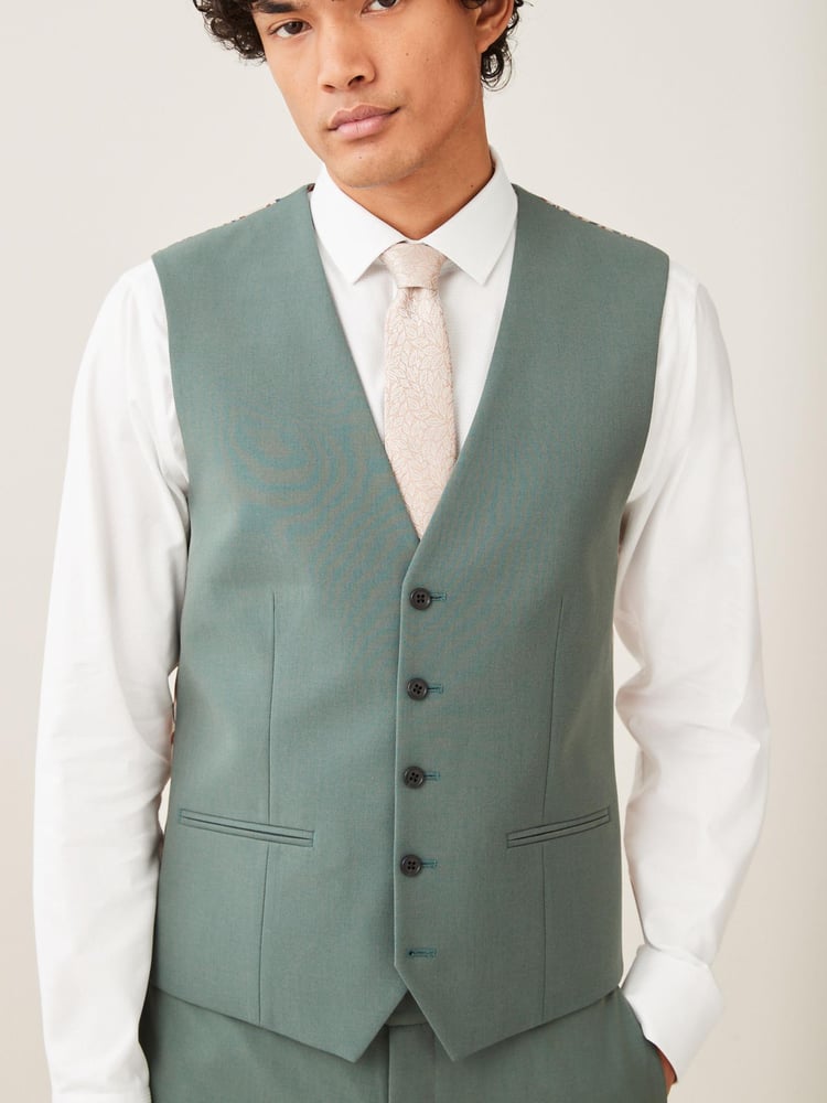 Mid Green Motion Flex Stretch Waistcoat - Image 1 of 10 Mid Green Motion Flex Stretch Waistcoat - Image 1 of 10
