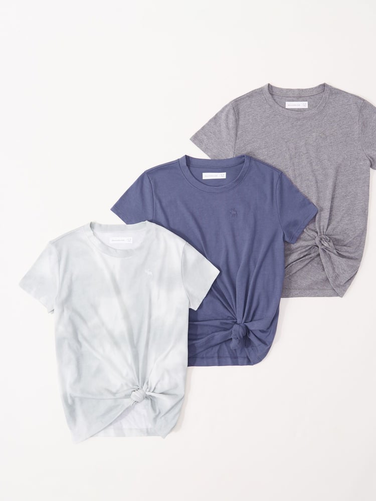 Abercrombie & Fitch Tie Front T-Shirt 3 Pack - Image 1 of 4 Abercrombie & Fitch Tie Front T-Shirt 3 Pack - Image 1 of 4