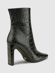Novo Black Kochi Slim Block Heel Square Toe Ankle Boots - Image 3 of 4