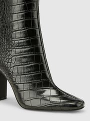 Novo Black Kochi Slim Block Heel Square Toe Ankle Boots - Image 4 of 4