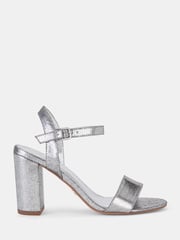 Novo Silver Regular Fit Mills Block Heel Two Part Sandals - Image 2 of 4