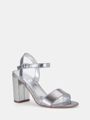 Novo Silver Regular Fit Mills Block Heel Two Part Sandals - Image 3 of 4