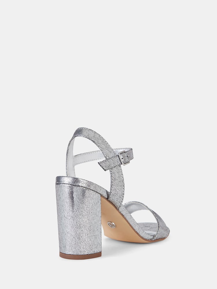 Novo Silver Regular Fit Mills Block Heel Two Part Sandals - Image 4 of 4