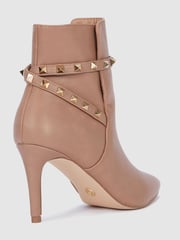 Novo Nude Diego Stud Detail Point Mid Stiletto Heel Ankle Boots - Image 3 of 4