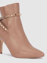 Novo Nude Diego Stud Detail Point Mid Stiletto Heel Ankle Boots - Image 4 of 4