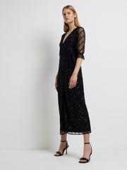 River Island Black Wrap Front Maxi Dress - Image 3 of 4
