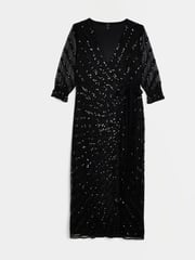River Island Black Wrap Front Maxi Dress - Image 4 of 4