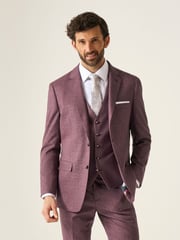 Skopes Purple Slim Fit Jodrell Tweed Effect Suit Jacket - Image 3 of 8