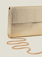Accessorize Gold Metallic Fold-Over Clutch Bag - Image 4 of 6