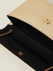 Accessorize Gold Metallic Fold-Over Clutch Bag - Image 5 of 6