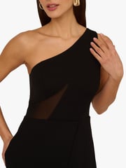 Adrianna by Adrianna Papell Knit Crepe Long Black Dress - Image 4 of 6