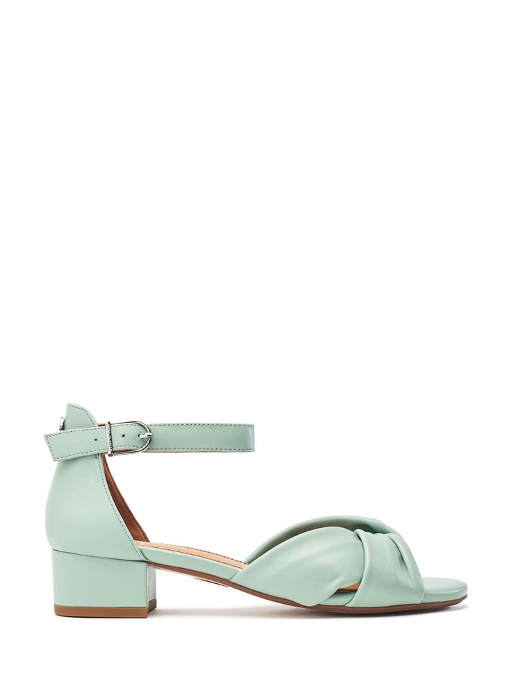 Moda in Pelle Macadamia Low Heel Ankle Strap Leather Sandals - Image 1 of 8