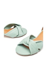 Moda in Pelle Macadamia Low Heel Ankle Strap Leather Sandals - Image 4 of 8