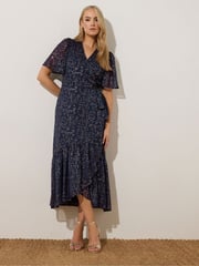 Long Tall Sally Blue Chiffon Midi Dress - Image 1 of 5