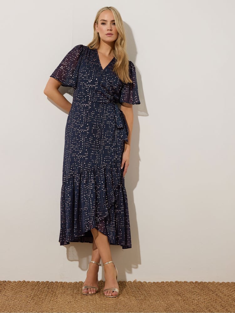 Long Tall Sally Blue Chiffon Midi Dress - Image 1 of 5