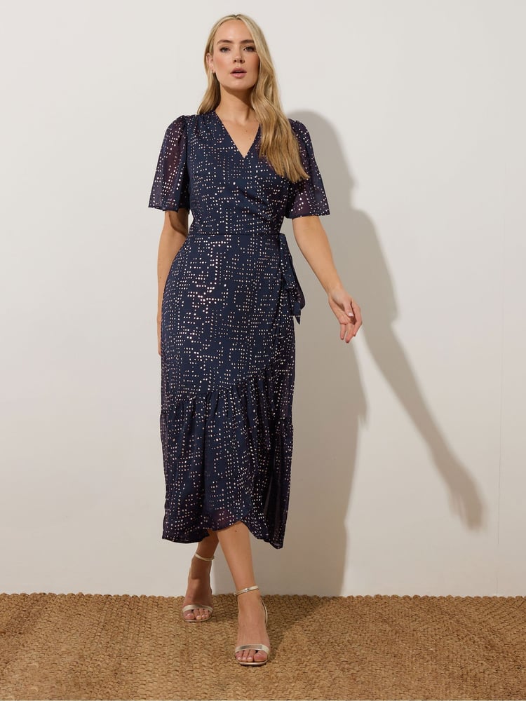 Long Tall Sally Blue Chiffon Midi Dress - Image 2 of 5