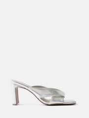 Mint Velvet Silver Cally Metallic Leather Sandals - Image 2 of 5