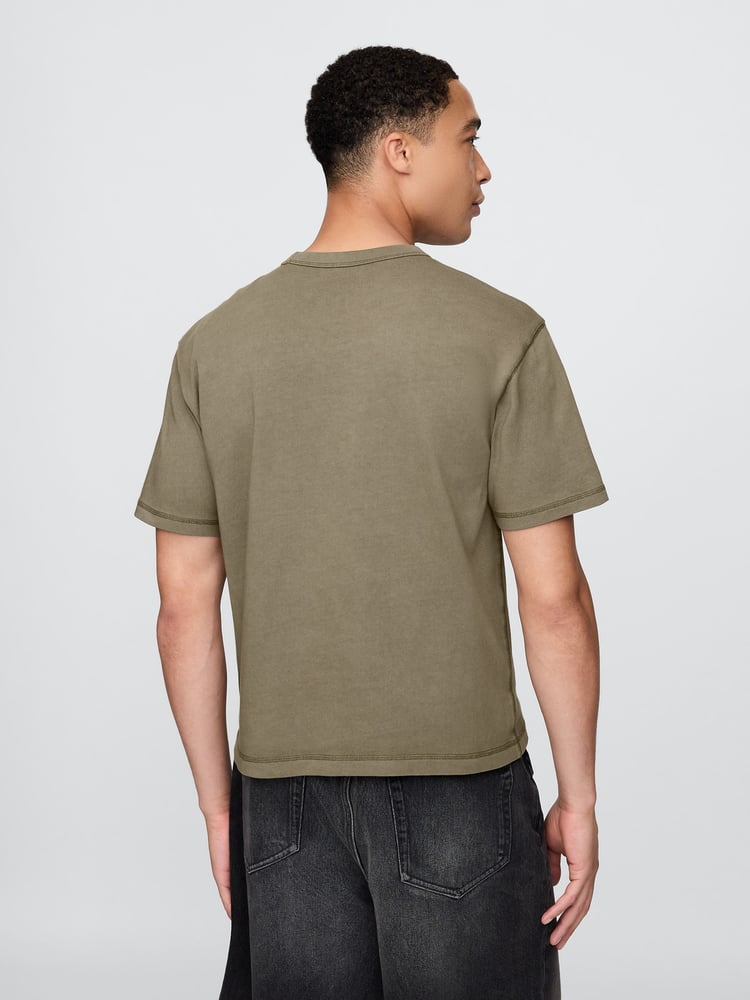 Gap Green Heavyweight Cropped T-Shirt - Image 2 of 5 Gap Green Heavyweight Cropped T-Shirt - Image 2 of 5