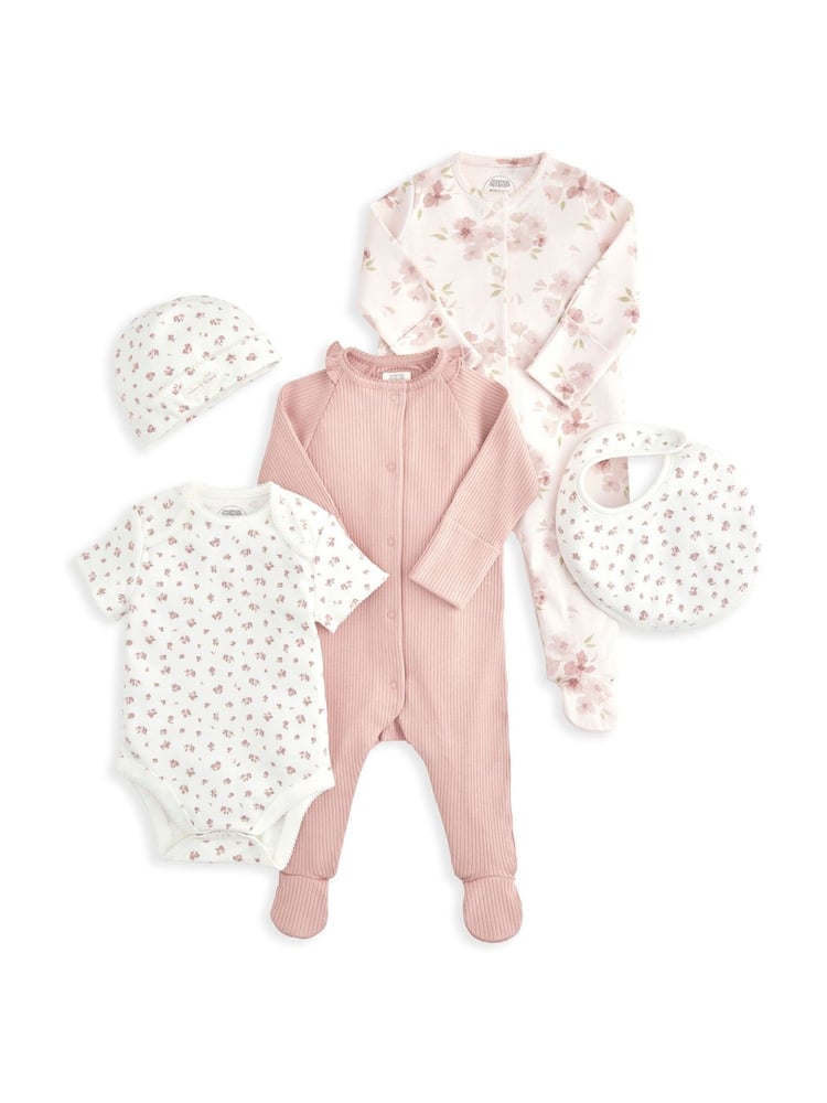 Mamas & Papas Floral Print Outfit Set 5 Piece - Image 2 of 7
