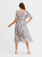 Scarlett & Jo Multi Victoria Angel Sleeve Mesh Midi long Dress - Image 4 of 4