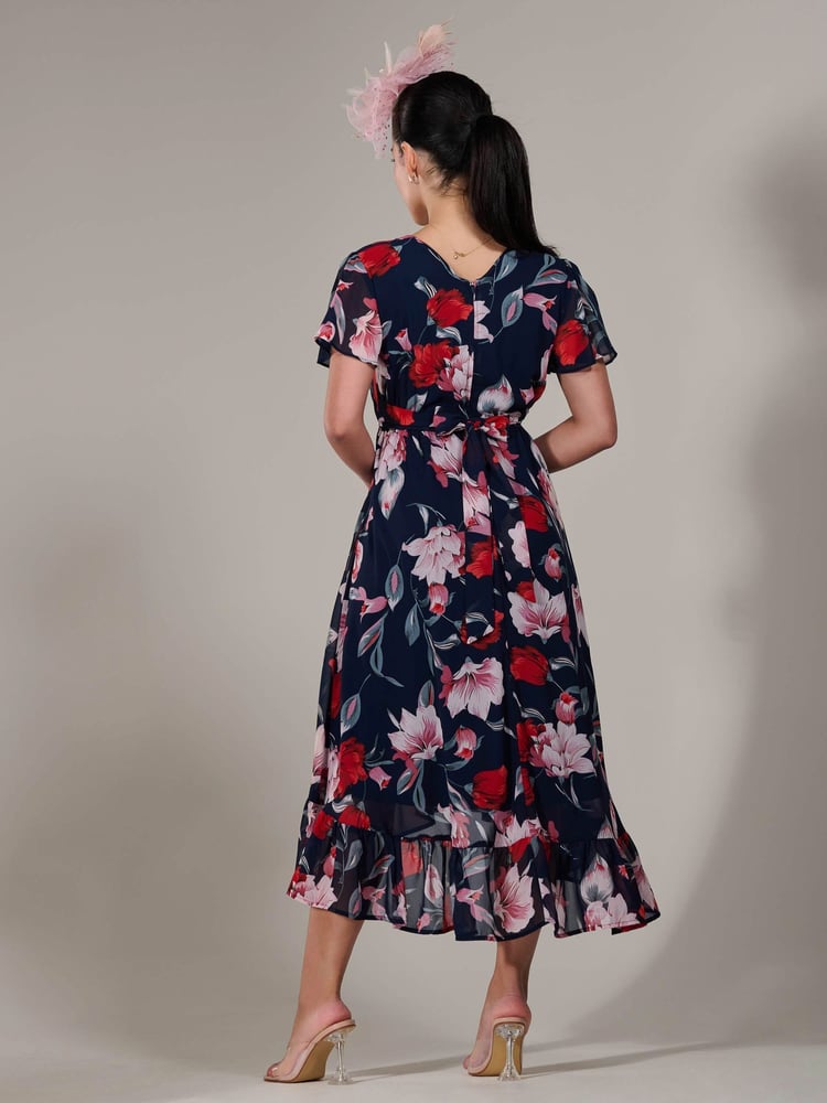 Jolie Moi Light Blue Regular Petite Petite Long Sleeve Soft Silky Jersey Midi Dress - Image 2 of 6